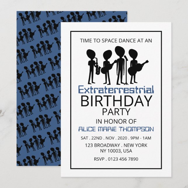 Extraterrestrial Band, Birthday Invitation (Front/Back)