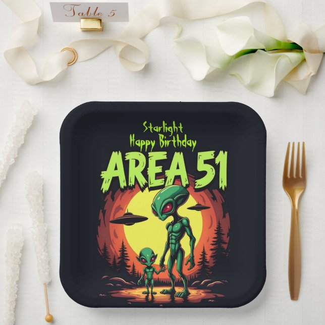 Extraterrestrial Beings Appear Near Area 51 Paper Plate (Wedding)