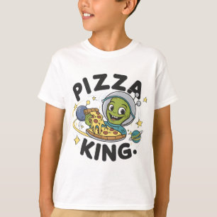 Extraterrestrial Delight: Alien Devouring Pizza T-Shirt