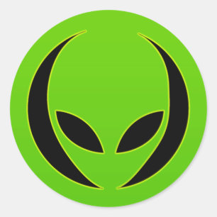 Extraterrestrial Head Classic Round Sticker