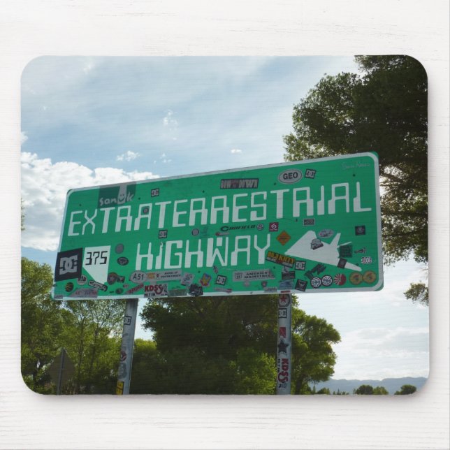 Extraterrestrial Highway Sign, Rachel, Nevada Mouse Mat (Front)