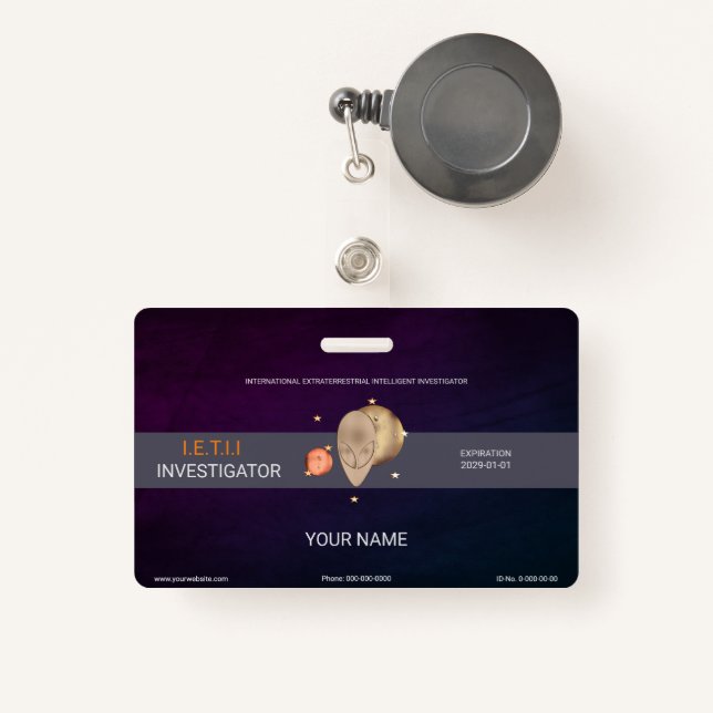Extraterrestrial ID Badge (Front with Retractable)