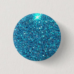 Extravagant Blue Glitter Shine 3 Cm Round Badge