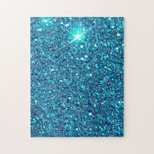 Extravagant Blue Glitter Shine Jigsaw Puzzle (Vertical)