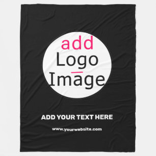 Extravagant Business Chic Custom Black Large Fleece Blanket