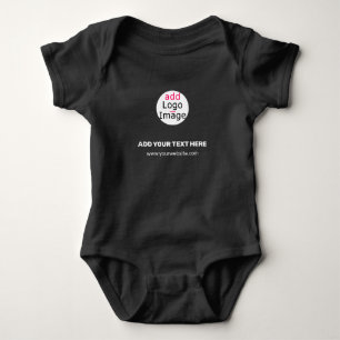 Extravagant Business Chic Customisable Logo Black Baby Bodysuit