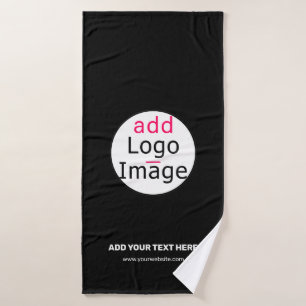 Extravagant Business Chic Customisable Logo Black  Bath Towel