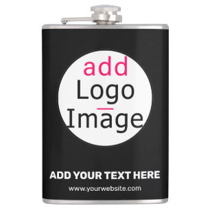 Extravagant Business Chic Customisable Logo Black Hip Flask