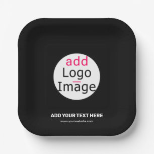 Extravagant Business Custom Brand Black Paper Plate