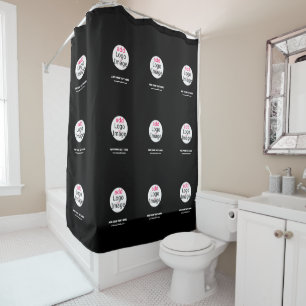 Extravagant Business Promo Customisable Black Shower Curtain