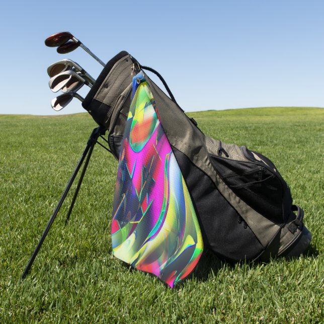Extravagant colours of abstract and showy shapes   golf towel (Green)