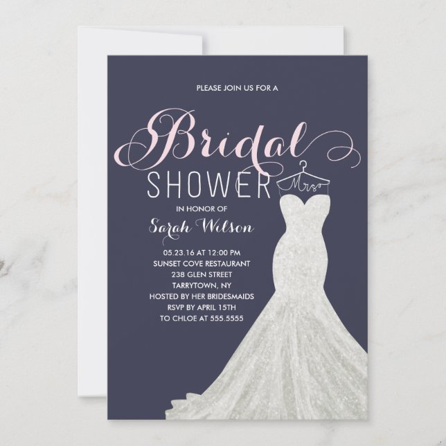 Extravagant Dress Custom Colour | Bridal Shower Invitation (Front)