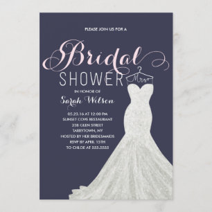 Extravagant Dress Custom Colour Bridal Shower Invitation