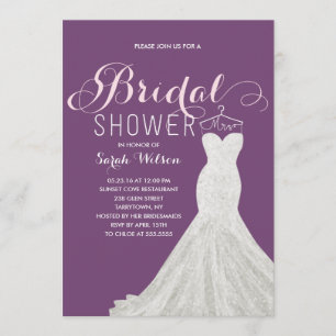 Extravagant Dress Custom Colour Bridal Shower Invitation
