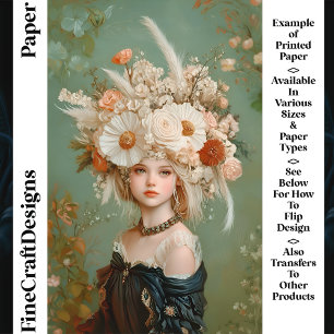 Extravagant Floral Headdress Woman CN9 Craft Paper