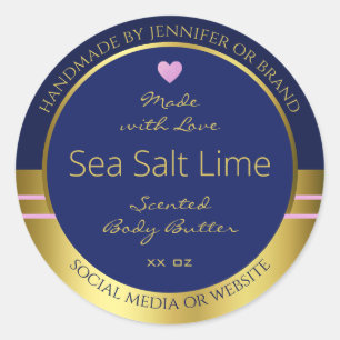 Extravagant Product Packaging Labels Blue and Gold