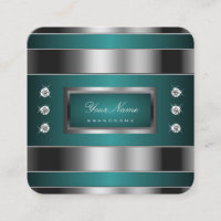 Extravagant Silver and Teal with Faux Rhinestones
