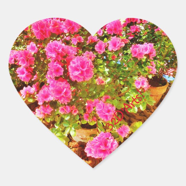 Extravaganza in Pink, Heart Stickers, Glossy Heart Sticker (Front)