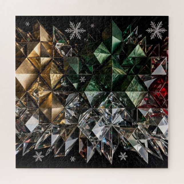 Extreme 3D Mosaic Christmas Tree Abstract  Jigsaw Puzzle (Horizontal)