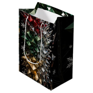 Extreme 3D Mosaic Christmas Tree Abstract  Medium Gift Bag