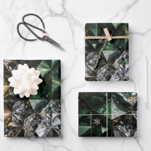 Extreme 3D Mosaic Christmas Tree Abstract Wrapping Paper Sheet