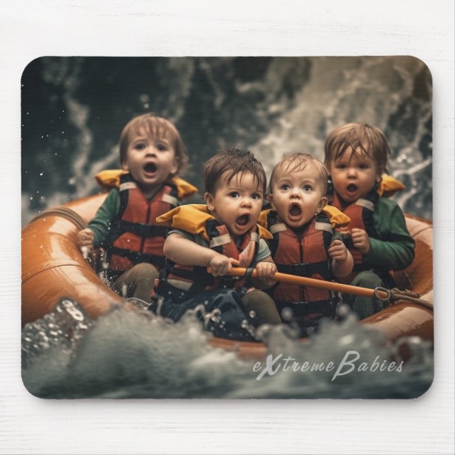 Extreme Babies - White Water Rafting Mouse Mat (Front)