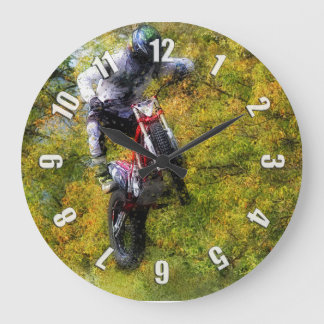 Extreme Biker - Dirt Bike Rider Large Clock