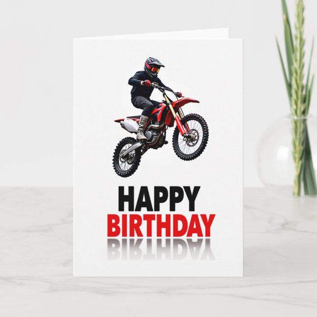 Extreme Birthday Motorcycle Jump Card (Front)