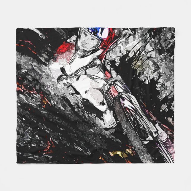 Extreme BMX Rider - Mountain Bike Racer  Fleece Blanket (Front (Horizontal))
