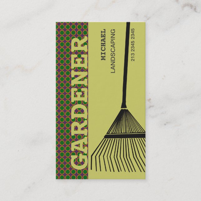 Extreme Gardening Rake Business Card (Front)