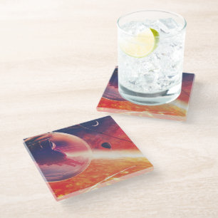 Extreme Hot Air Balloon on Volcanic Hellscape Glass Coaster