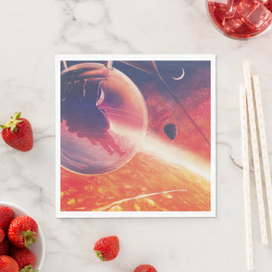 Extreme Hot Air Balloon on Volcanic Hellscape Napkin