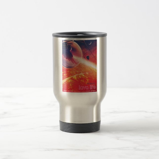 Extreme Hot Air Balloon on Volcanic Hellscape Travel Mug (Center)