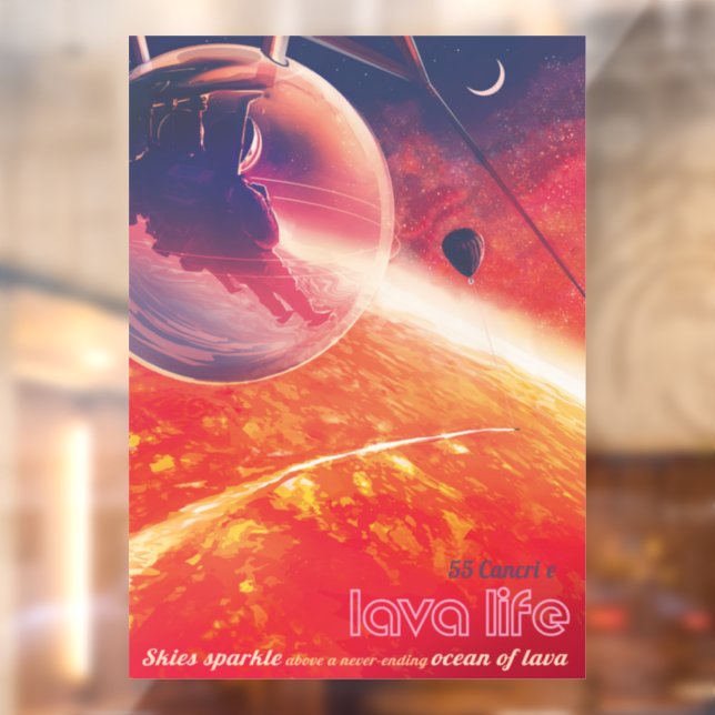 Extreme Hot Air Balloon on Volcanic Hellscape Window Cling (Sheet 2)