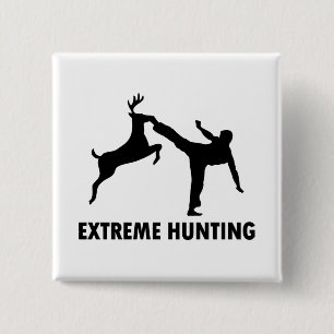 Extreme Hunting Deer Karate Kick 15 Cm Square Badge