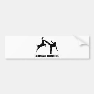Extreme Hunting Deer Karate Kick Bumper Sticker