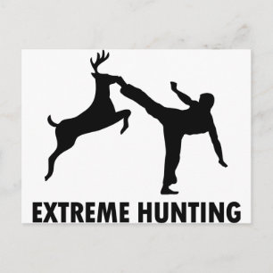 Extreme Hunting Deer Karate Kick Postcard
