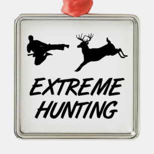 Extreme Hunting Karate Kick Deer Metal Tree Decoration