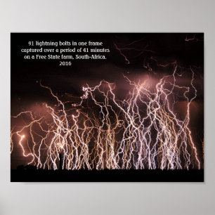 Extreme lightning bolts poster