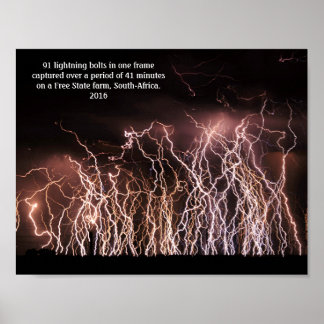 Extreme lightning bolts poster