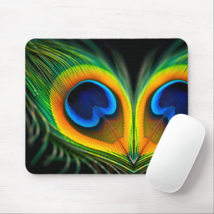 Extreme Macro of Peacock Feather Eye Mouse Mat