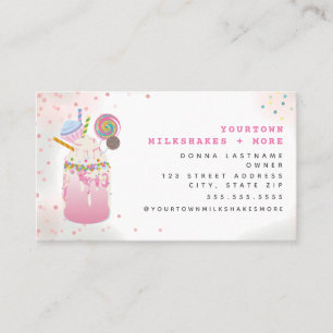 Extreme Milkshake Dessert Candy Restaurant Sweets Business Card