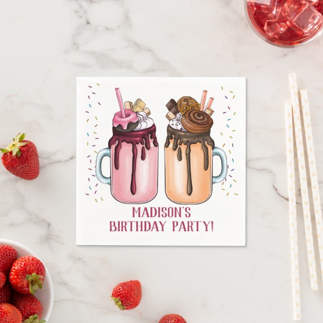 Extreme Milkshakes Birthday Party Napkin (Insitu)