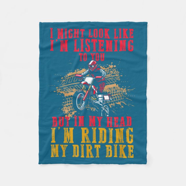 Extreme Motocross Fan Dirt Bike Rider's Dream Funn Fleece Blanket (Front)