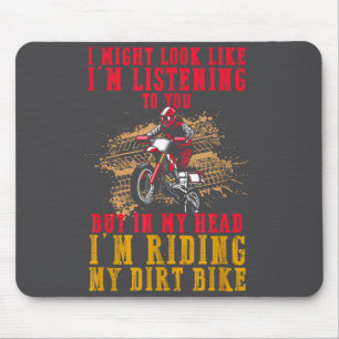 Extreme Motocross Fan Dirt Bike Rider's Dream Funn Mouse Mat