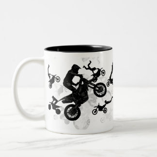 Extreme Motocross Stuntmen Two-Tone Coffee Mug