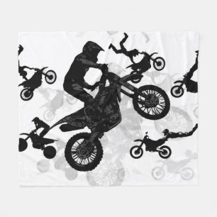 Extreme Motocross Stunts Fleece Blanket