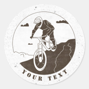 Extreme Mountain Biking Cycling Sport Cyclist Cool Classic Round Sticker