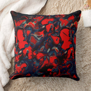 Extreme red spots on grey edges a dark background cushion