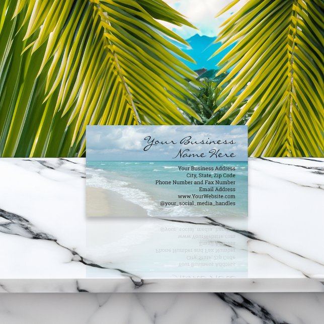 Extreme Relaxation Beach Elegant Spa Travel Business Card (beach business cards)